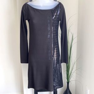 AMNESIA brown casual dress knee